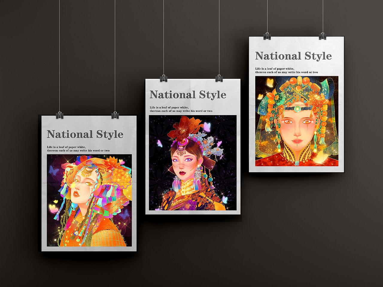 民族风人像插画（图ZMjY3NTEyMjI4） - 艺术插画 - 站酷设计师小喻不摸鱼原创素材 - 站酷ZCOOL