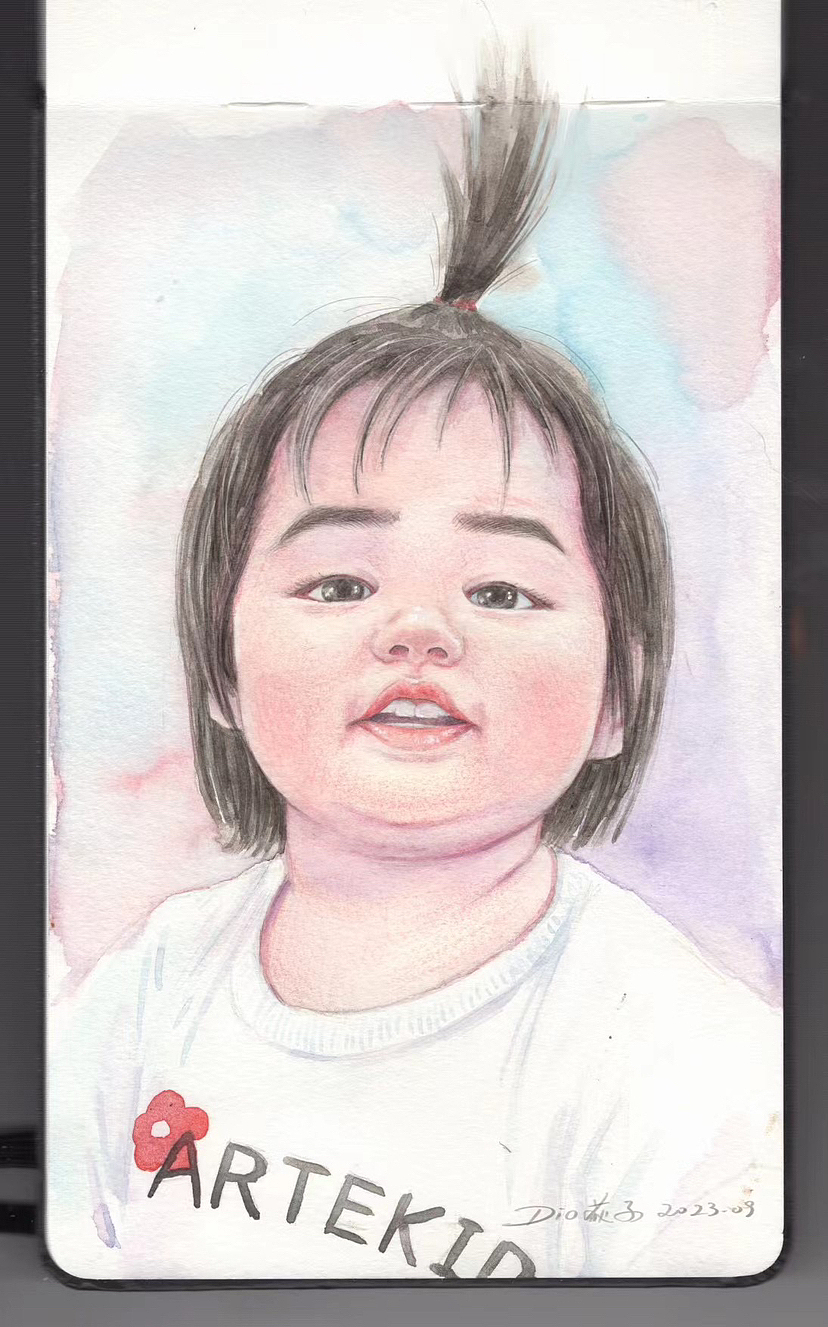 My little girl ｜水彩人像（图ZMzY1NDg5NTY0） - 创作习作 - 站酷设计师Dio荻子原创素材 - 站酷ZCOOL