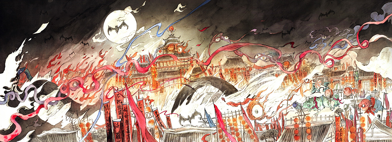 《饕餮记2》小说封面手绘过程