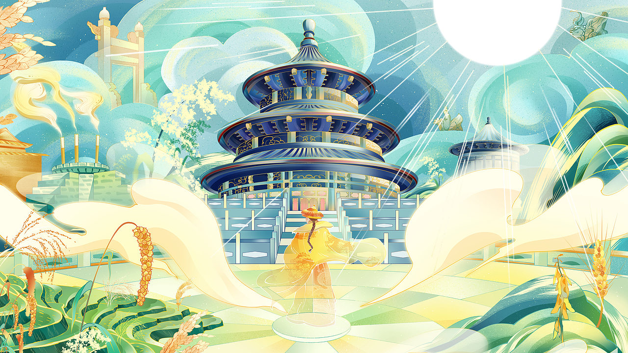 天坛——建筑×礼乐（图ZMjY5MDMzMzEy） - 商业插画 - 站酷设计师Yang氧化原创素材 - 站酷ZCOOL