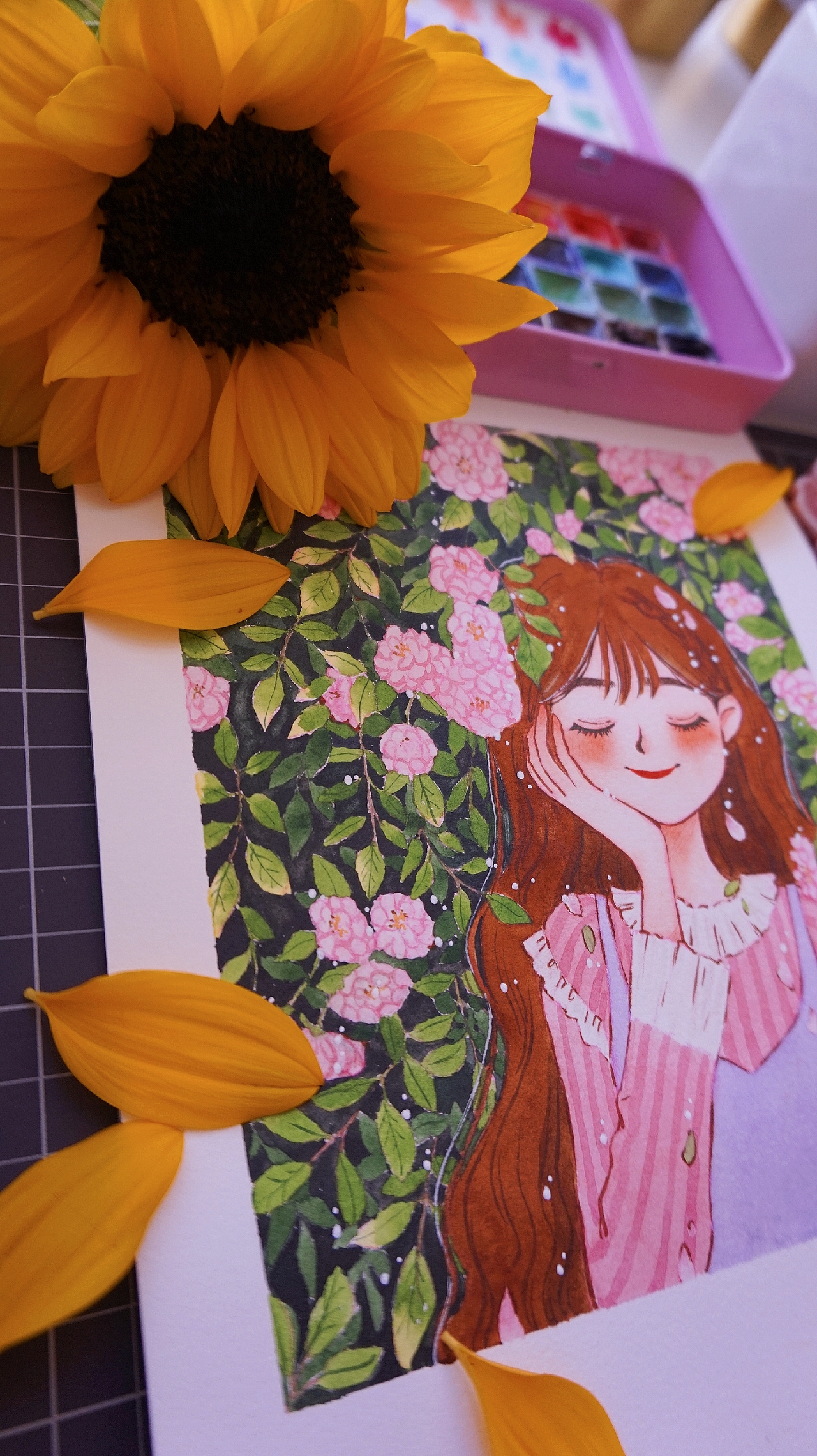 听~花开的声音 原创|插画|创作习作|喵小寞momo_原创作品-站酷zcool