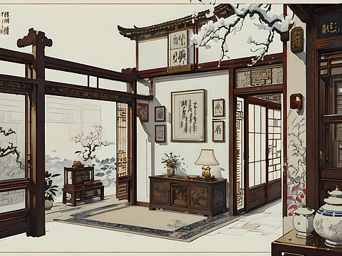 中國古風(fēng)建筑（個(gè)人主頁-ZNjQ5MDk2NTY=） - 建筑設(shè)計(jì) - 站酷設(shè)計(jì)師Eva星月原創(chuàng)素材 - 站酷ZCOOL