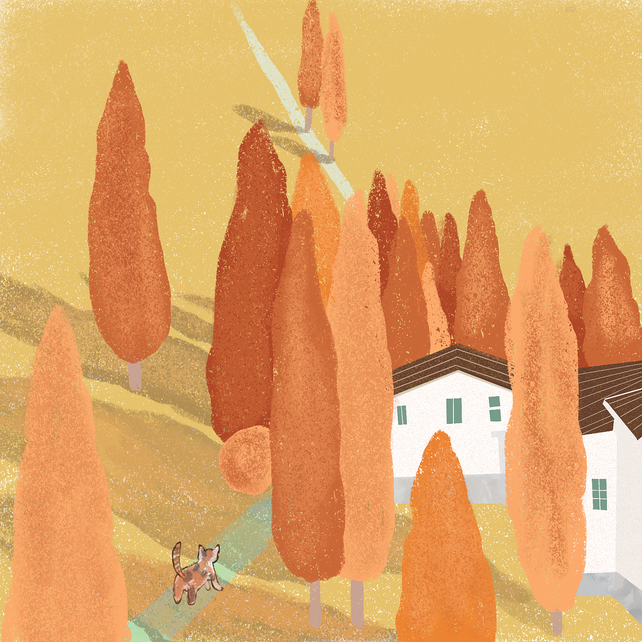 手绘插画-秋日元素