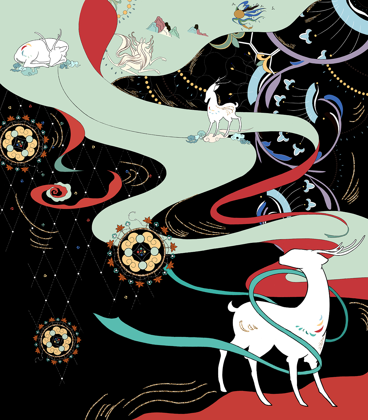 飞天纹样设计（图ZMTk5OTUwNDc2） - 其他平面 - 站酷设计师汨椤_原创素材 - 站酷ZCOOL