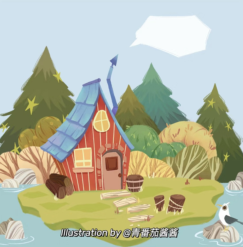 兒童插畫｜四季小木屋（圖ZMzUyMDM2OTcy） - 兒童插畫 - 站酷設計師青番茄醬醬原創(chuàng)素材 - 站酷ZCOOL