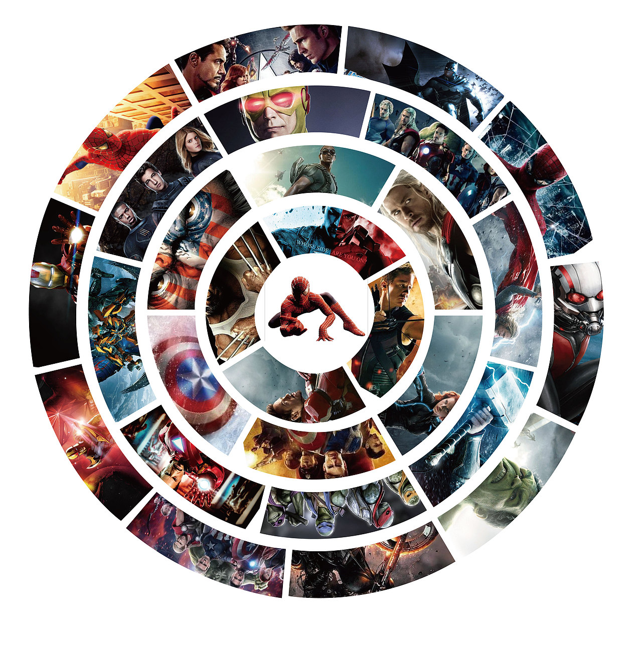 同心圆扇形拼图