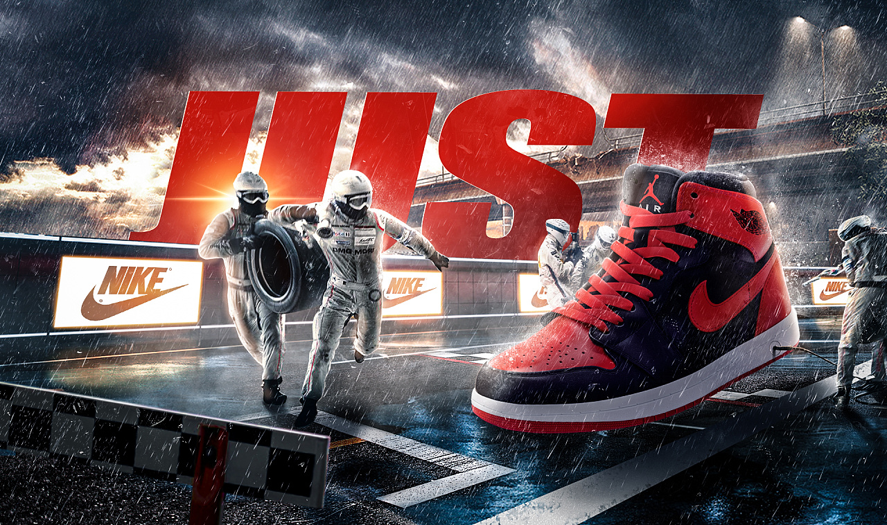 杰视帮nike海报合成临摹练习