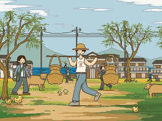 深圳博物馆-改革开放像素化光栅明信片