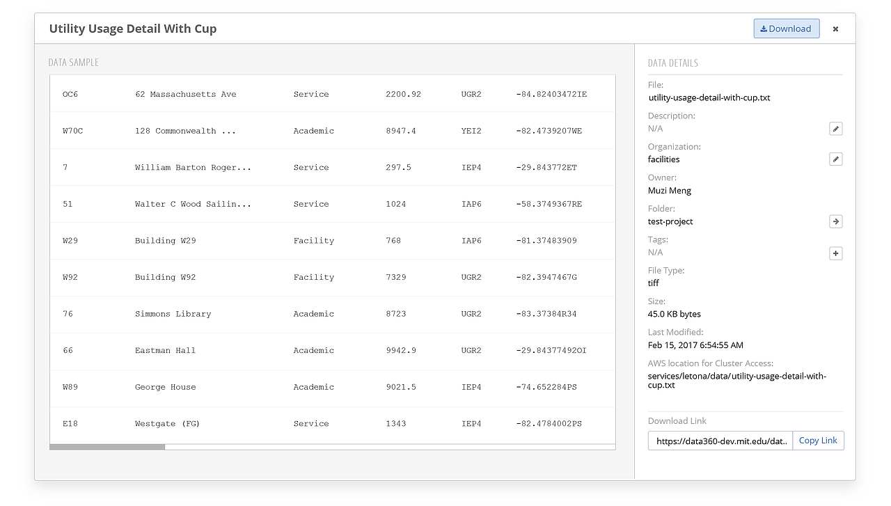 MIT DataHub界面设计