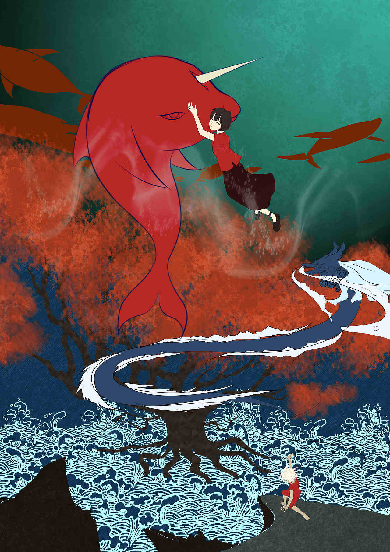 大鱼海棠海报（图ZMTQ5NzkzMjI0） - 艺术插画 - 站酷设计师芒草Liu原创素材 - 站酷ZCOOL