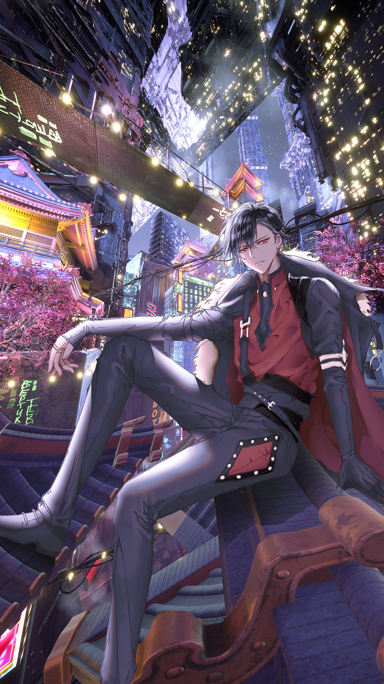 时空中的绘旅人艾因龙城觉醒-同人图 赛博国风