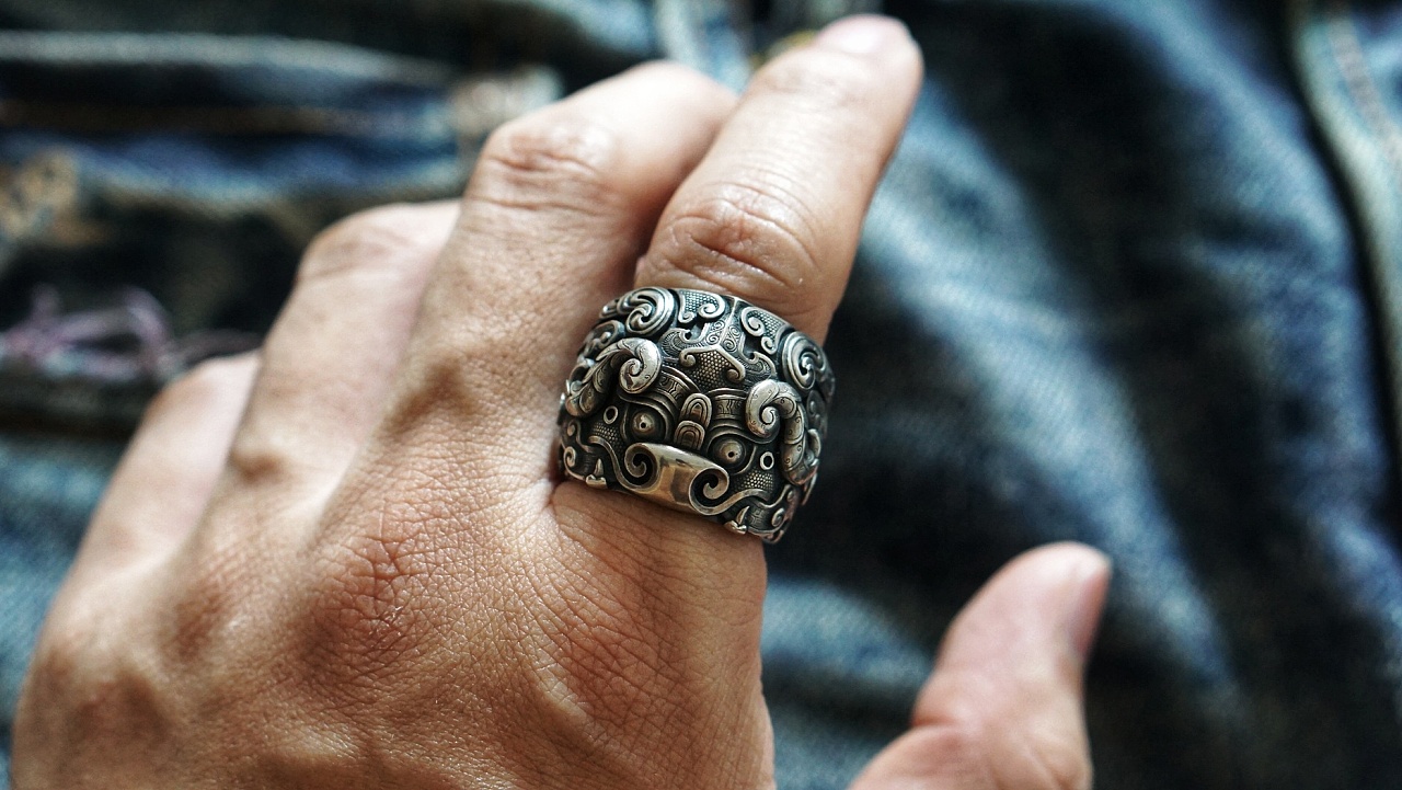 vulcan61伏尔甘饕餮纹61夔牛戒指