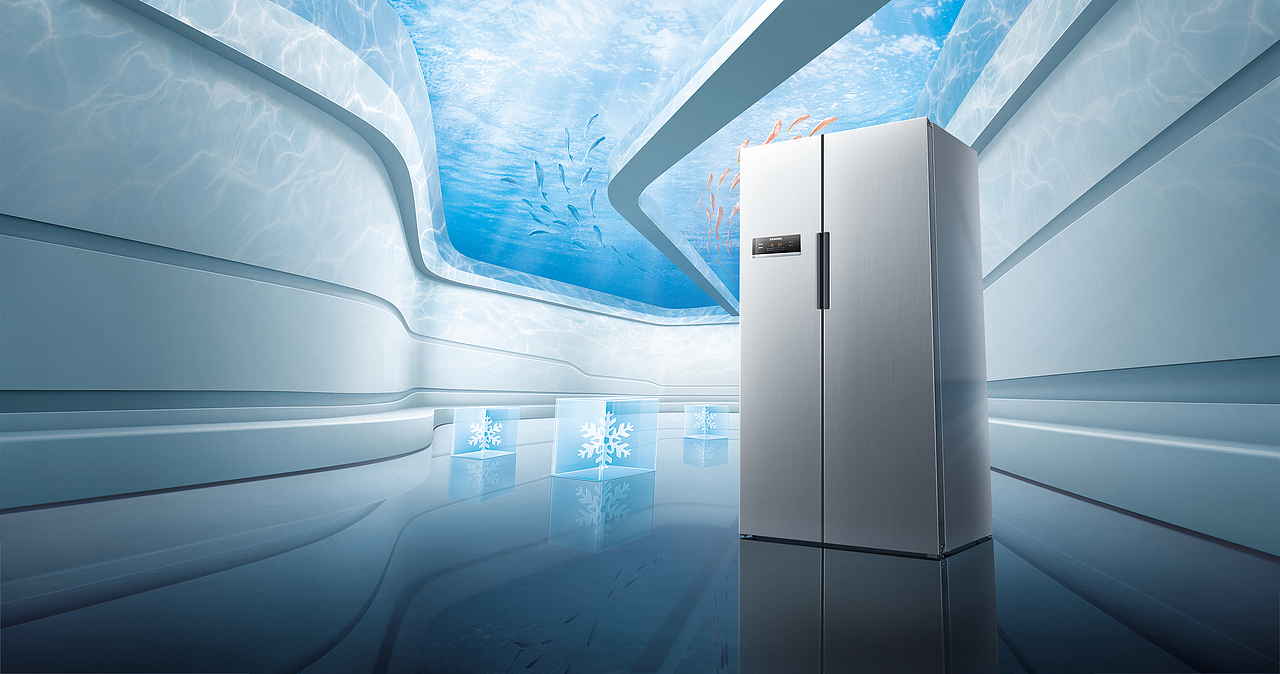 西门子家电-对开门冰箱创意海报