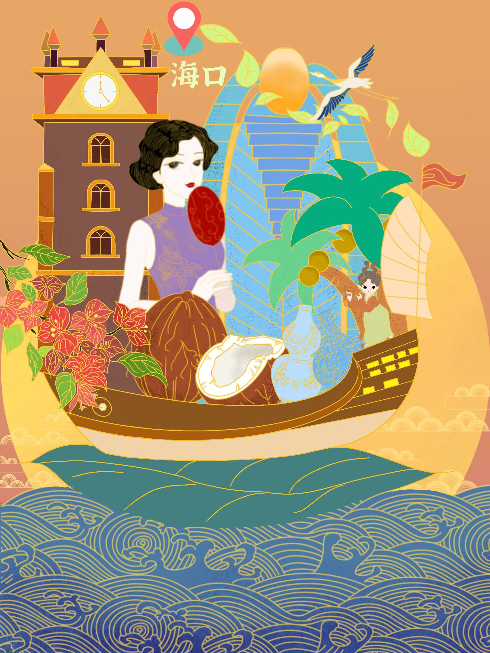 海上丝绸之路·系列海报 |平面|海报|李李爱画画 - 原创作品 - 站酷