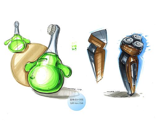 【Mars产品手绘课堂】线稿范画与马克笔范画