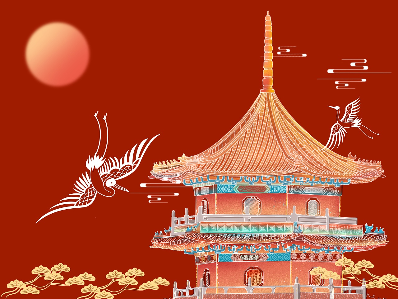 新中国风国潮商业插画