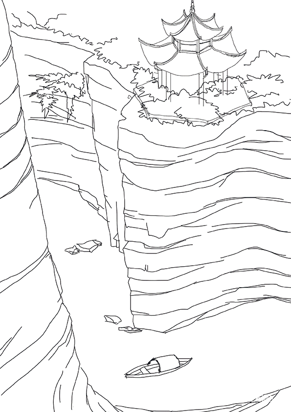 大峡谷简笔画简单图片