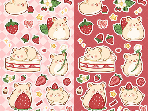 ????草莓鼠鼠??????（個人主頁-ZNjkxNTUxMDA=） - 商業(yè)插畫 - 站酷設(shè)計師bbPie原創(chuàng)素材 - 站酷ZCOOL