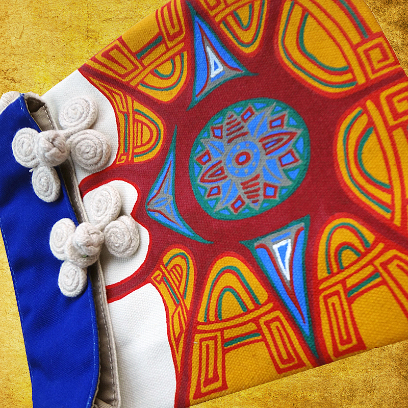 叁公馆之#花茗策#精工图腾手绘帆布小包·八面玲珑