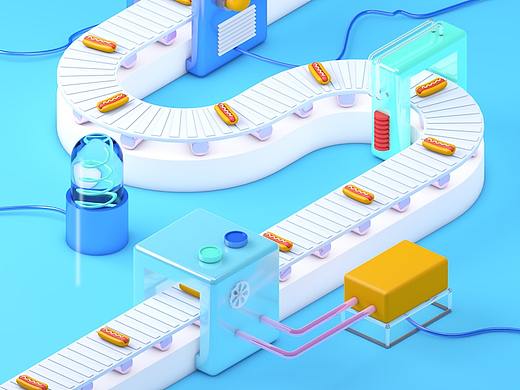 热狗生产线（个人主页-ZMzU3MDAzMjA=） - 场景 - 站酷设计师皮皮豆豆小家伙原创素材 - 站酷ZCOOL