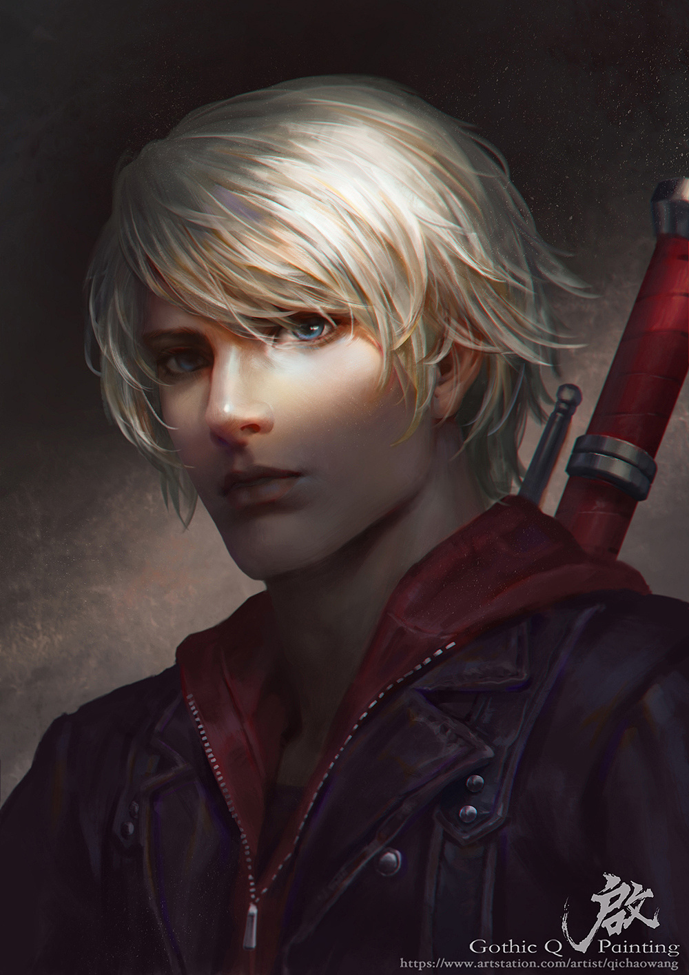 一枚鬼泣尼禄的同人头像,步骤存的较少