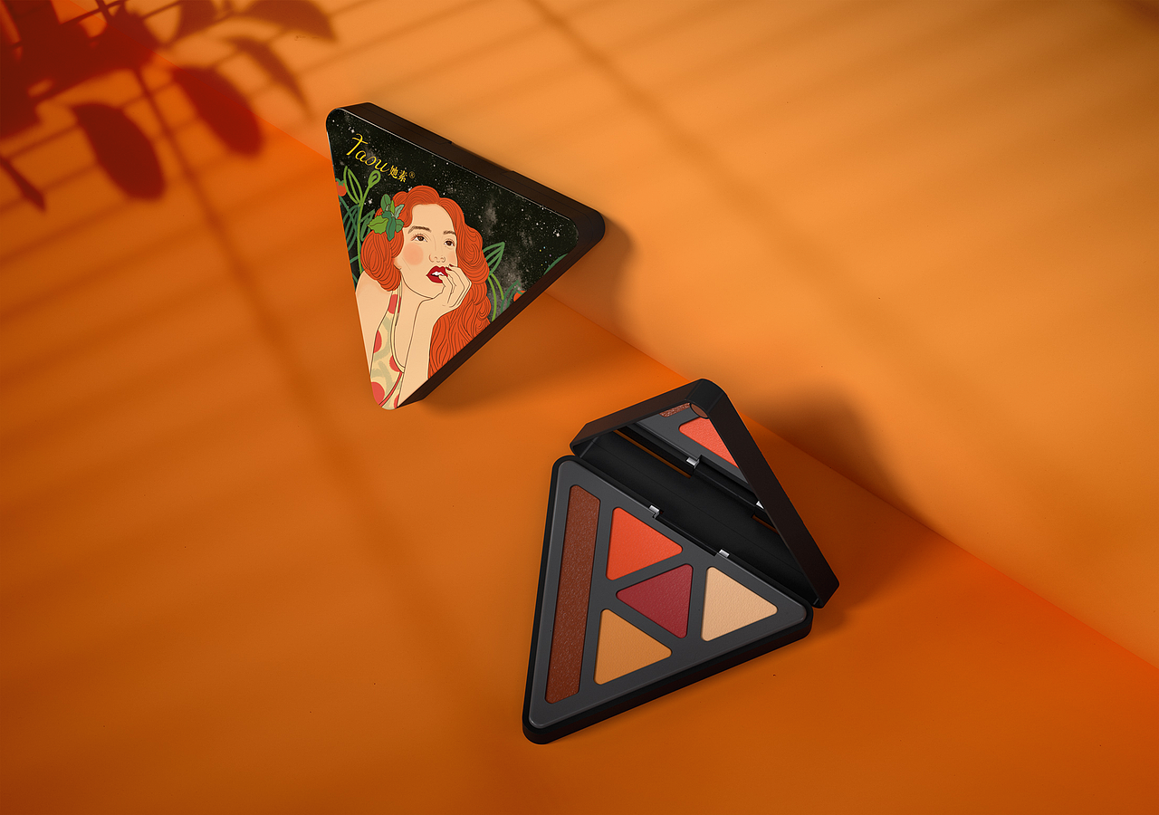 tasu三角形眼影盘插画包装设计