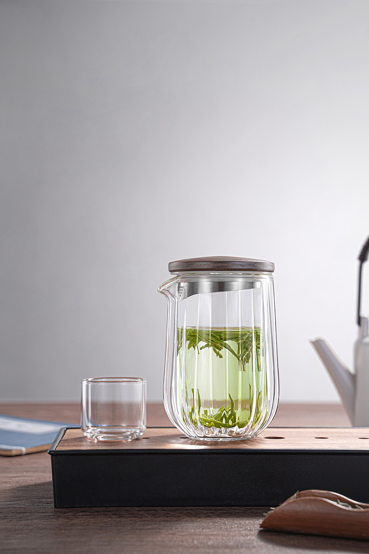 旅行茶具玻璃杯静物摄影与详情页