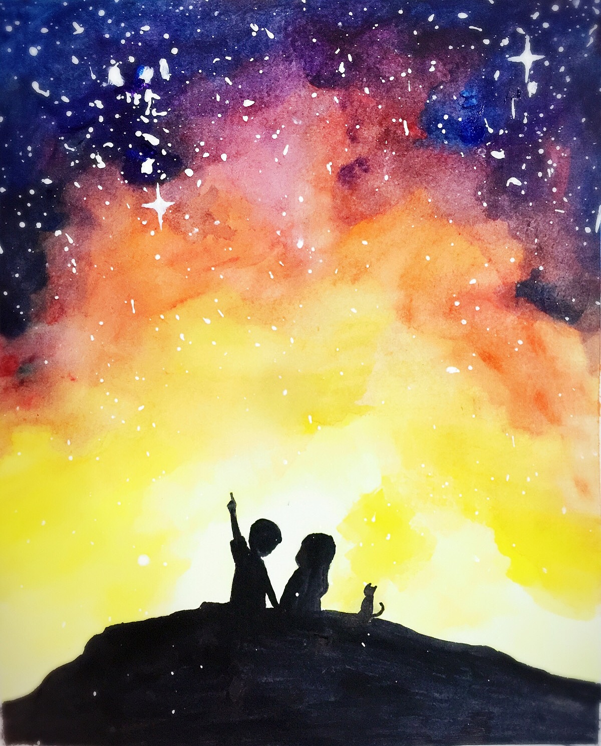 推荐画室北京成人画室梵高之路画室水彩星空