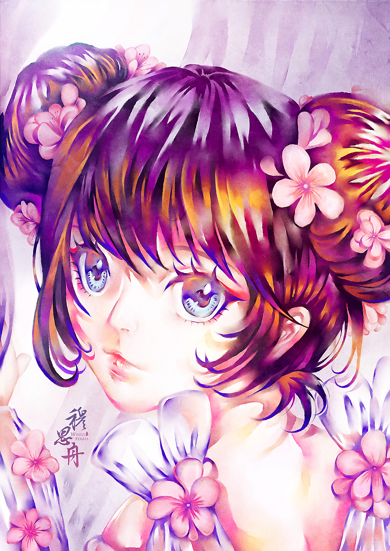 《梅系少女》——网易天谕时装同人图(宫粉梅)。