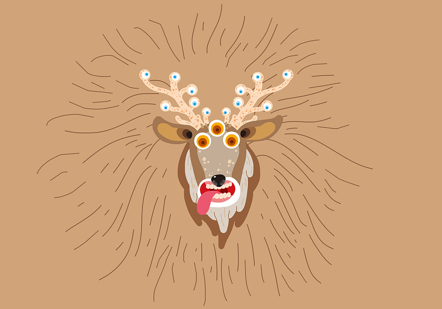 美丽的鹿,三只眼睛的鹿.