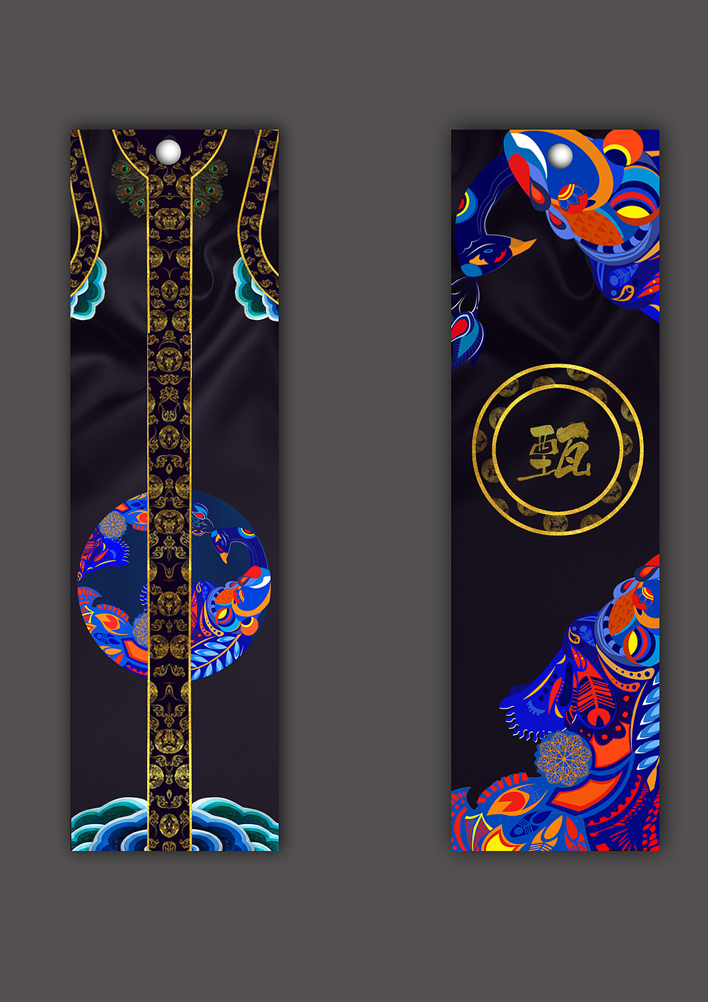 清宫服饰创意孔雀插画