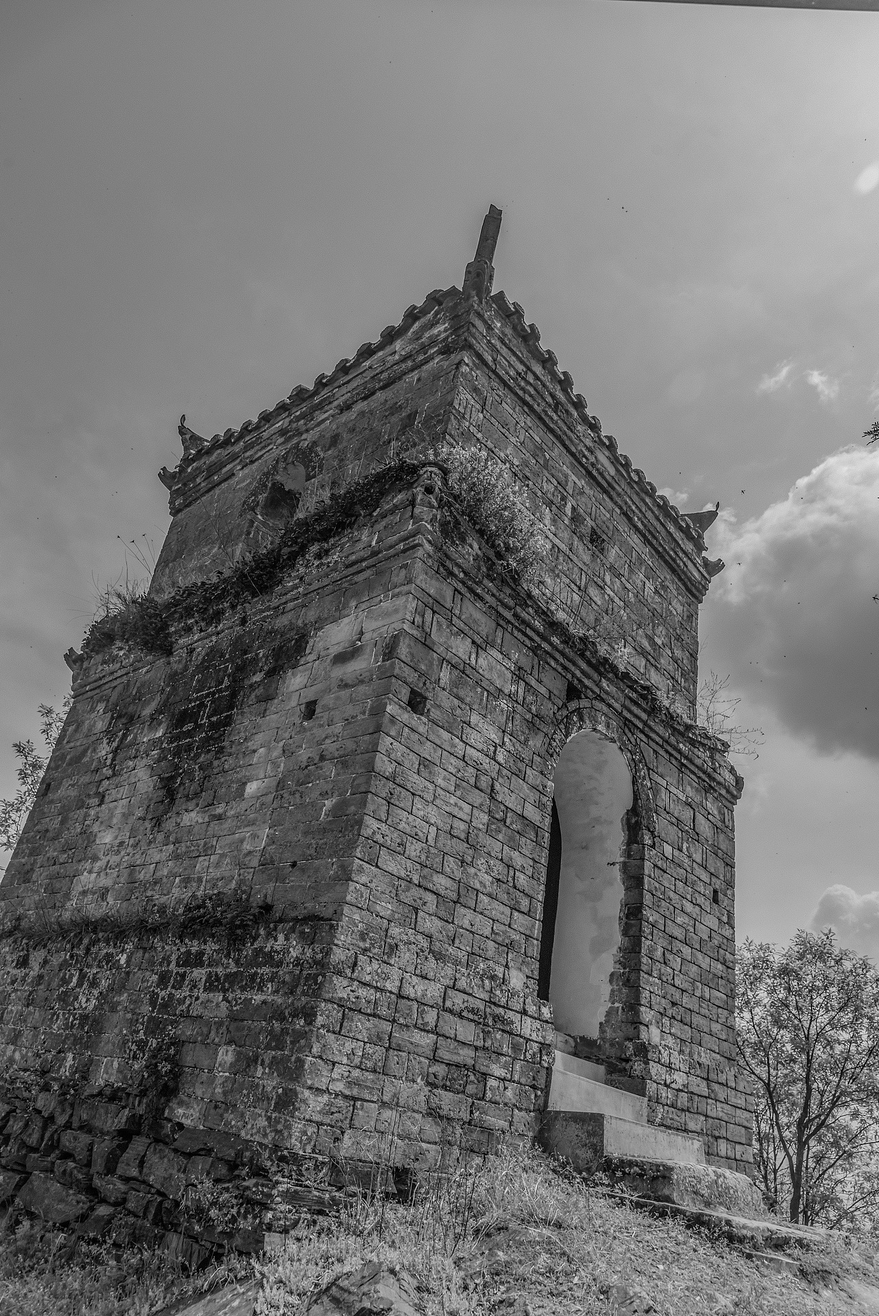 黑白摄影作品古建筑