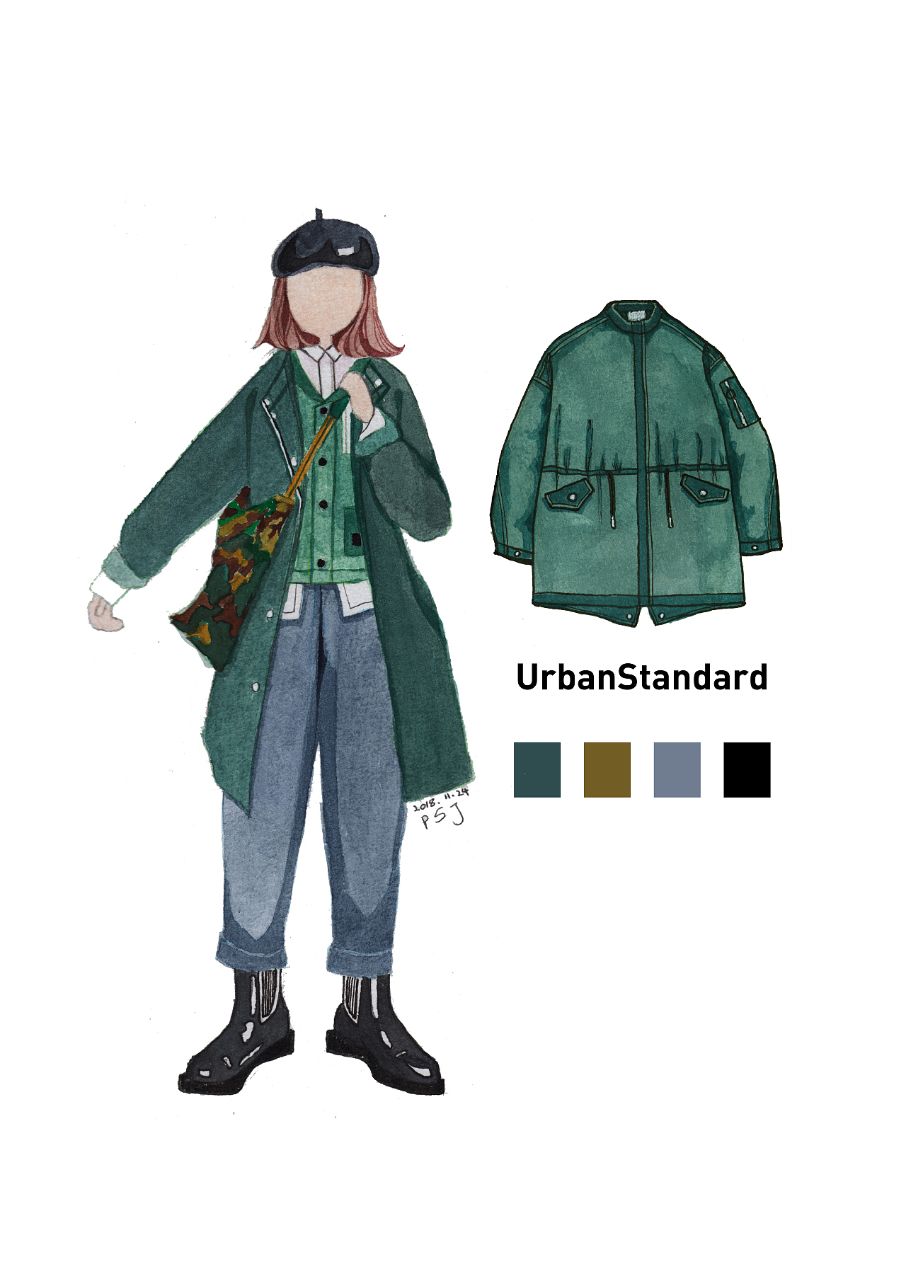与UrbanStandard合作水彩手绘插画（图ZMTkxMzUzOTI0） - 新锐潮流插画 - 站酷设计师画画的潘潘原创素材 - 站酷ZCOOL