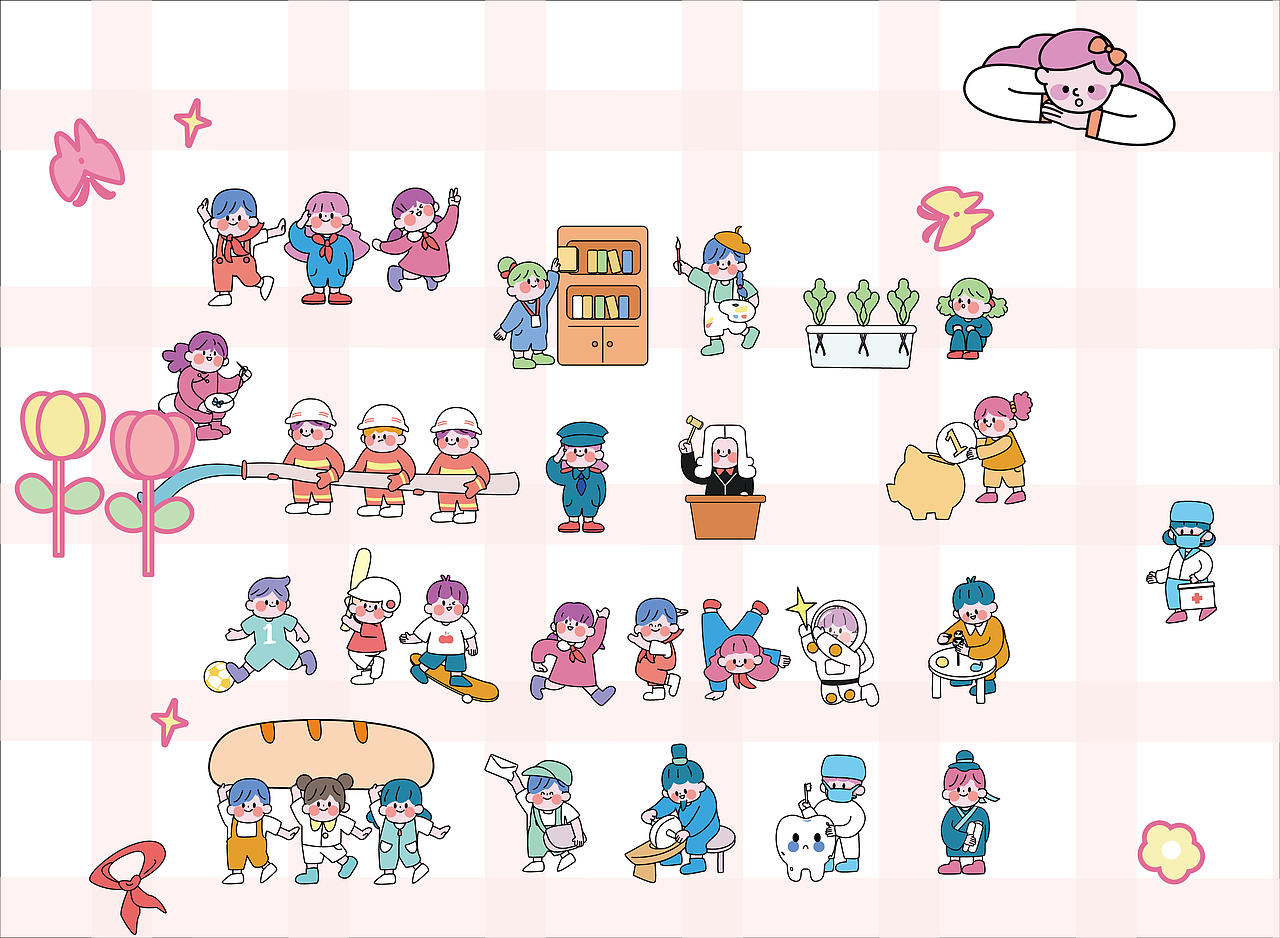 扁平风格的可爱小插画（图ZMjc1NjkyNjUy） - 商业插画 - 站酷设计师Criska_Yalin原创素材 - 站酷ZCOOL