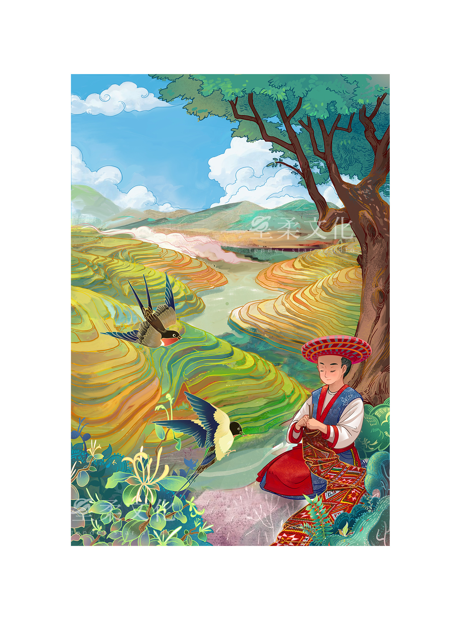 新潇湘八景之人文篇|插画|商业插画|星柔文化 - 原创作品 - 站酷