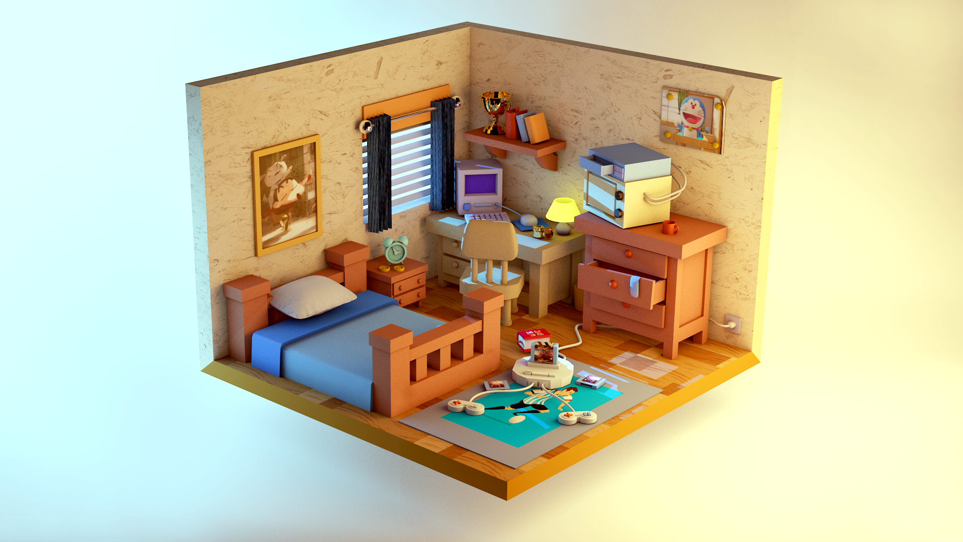 c4d建模练习|三维|场景|小奇怪 - 原创作品 - 站酷 (zcool)