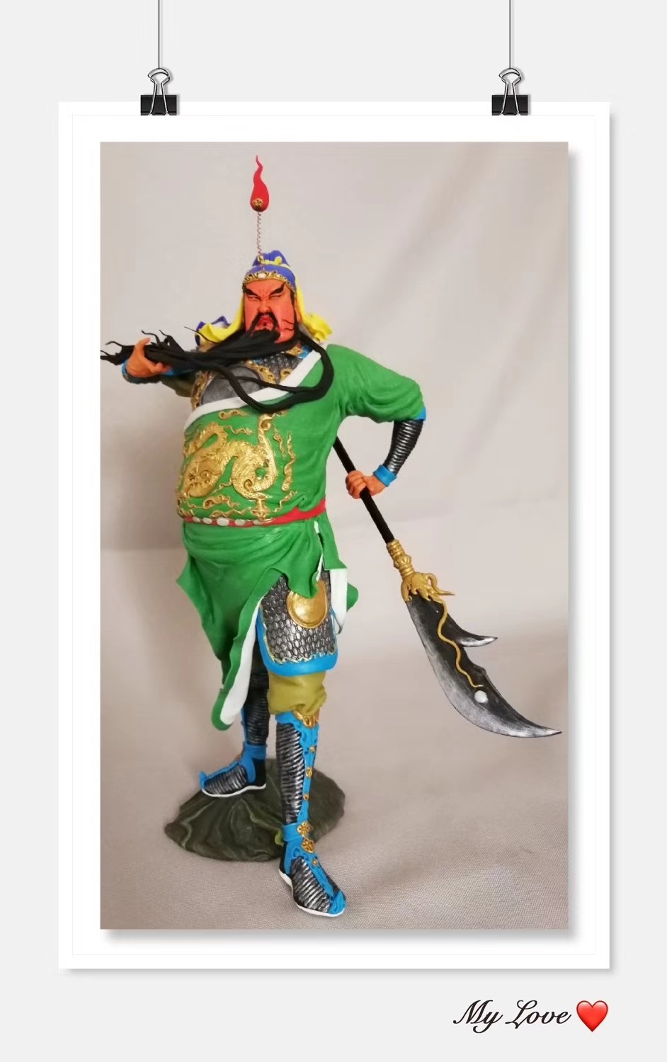 塑新斋潘纪坤手作彩塑关羽神威