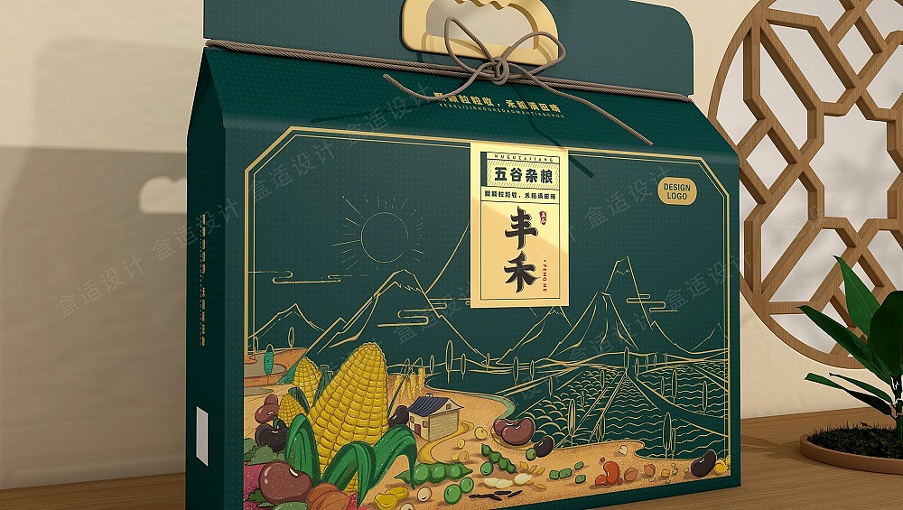 标品设计|箱盒汇主创“丰禾”五谷杂粮礼盒包装设计