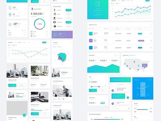 后台仪表盘数据界面网页Web UI手机App UI微信H5小程序