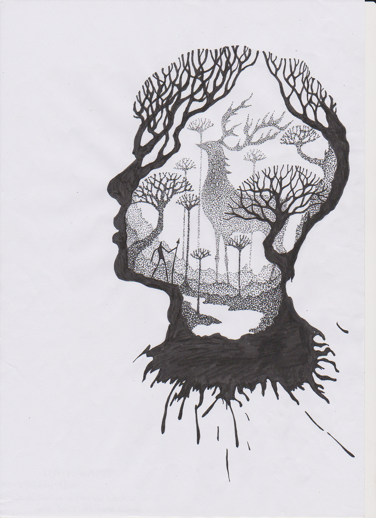 《融》系列黑白插画