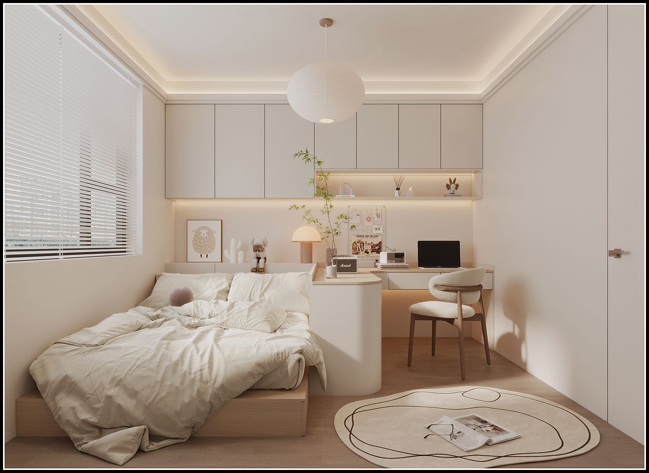 106m²现代奶油原木风