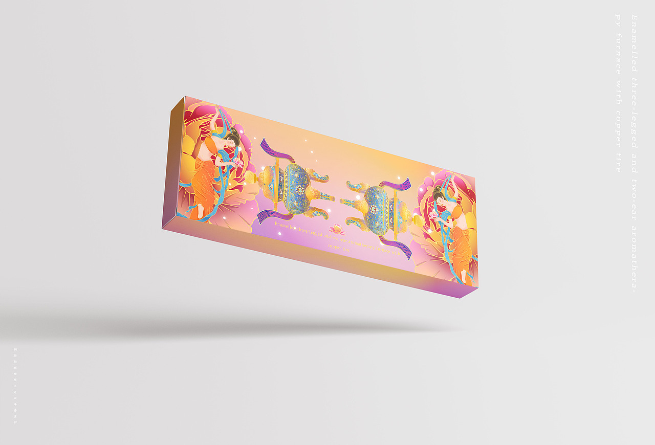 清代铜胎掐丝珐琅三足双耳香薰炉