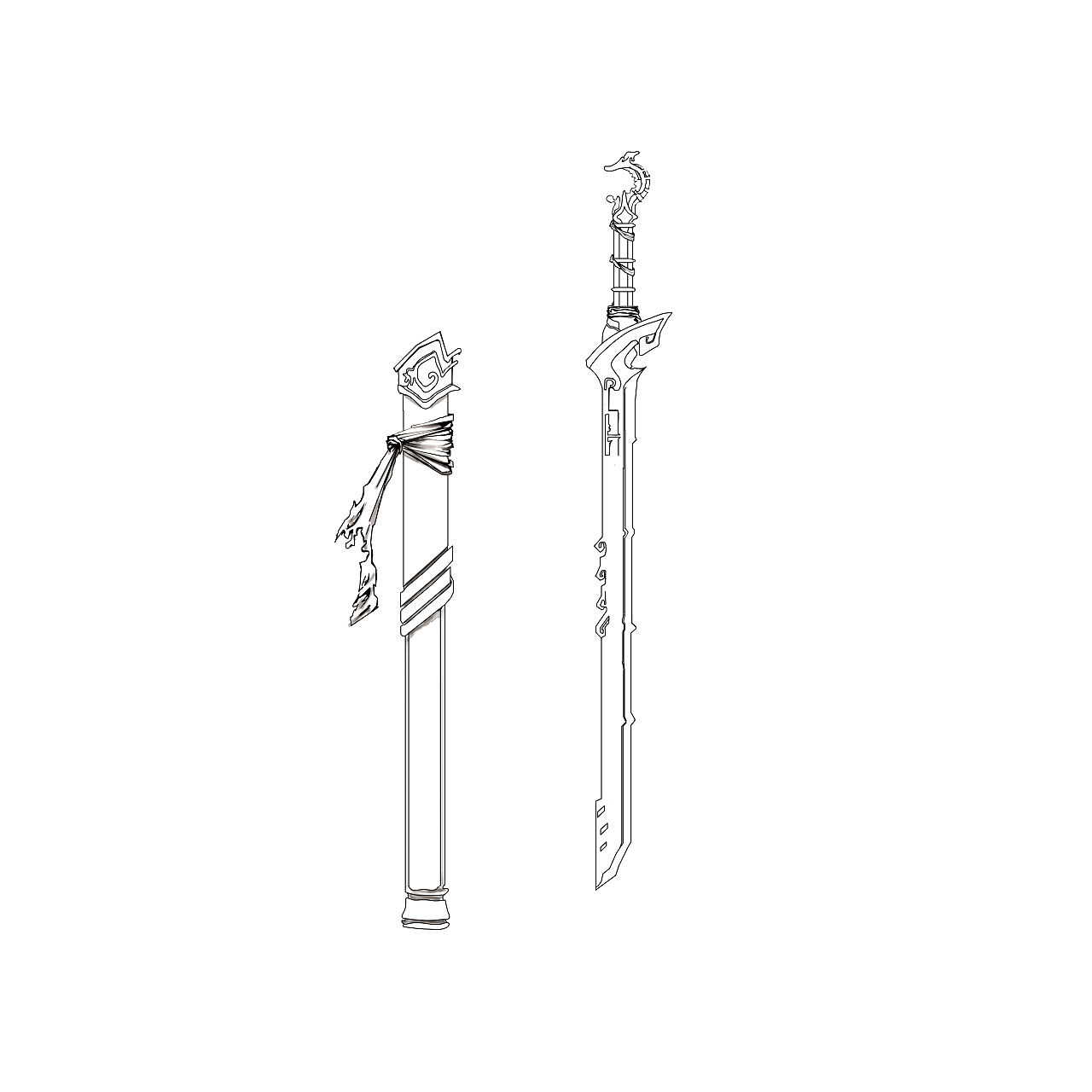 黑白玄翦之杀戮之剑|插画|创作习作|pengsang阿飞_临摹作品-站酷zcool