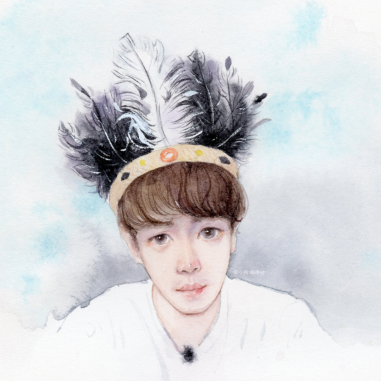 【小熊猫】花儿与少年水彩插画手绘人物水彩插画教程人物卡通头像手绘水彩（图ZNzg1ODM3ODA=） - 商业插画 - 站酷设计师熊猫胖哒原创素材 - 站酷ZCOOL