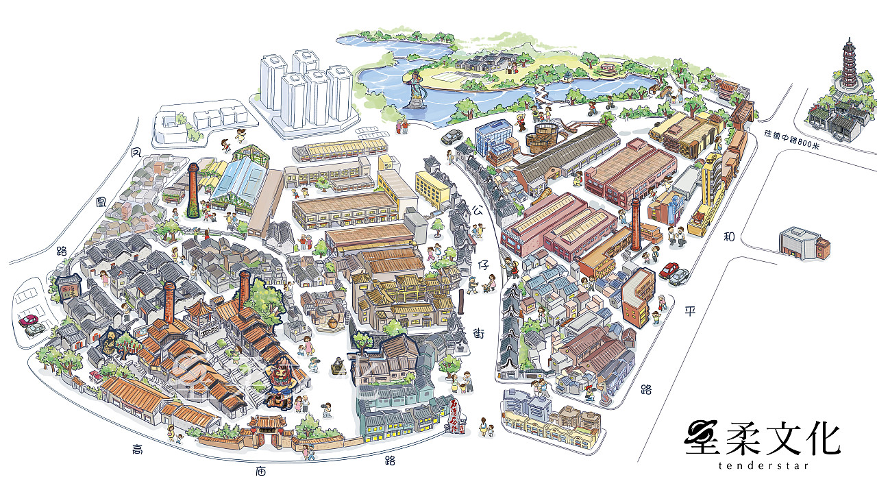 南风古灶手绘地图