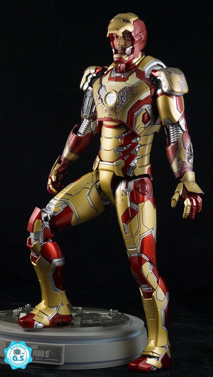 1:6 hot toys 压铸合金系列 - 钢铁侠3:钢铁侠mk42战损版|手工艺|手办