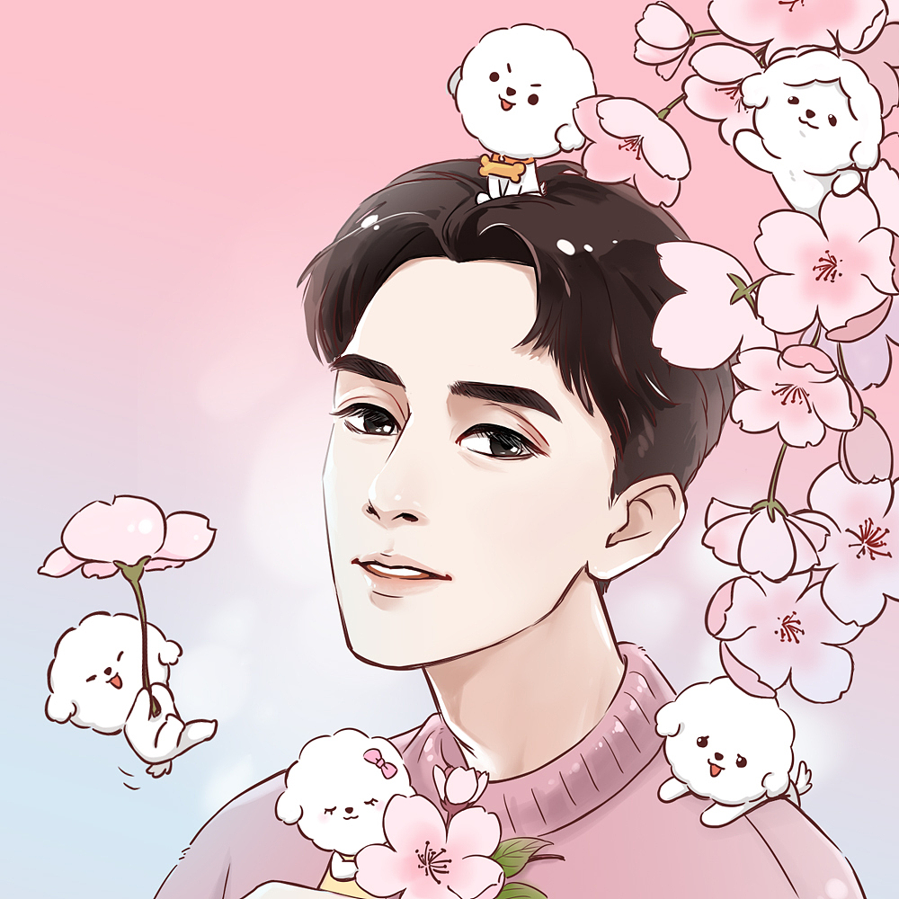 奈娃家族卡通壁纸-樱花季（图ZMjYyNDIwNjYw） - 单幅漫画 - 站酷设计师syugu原创素材 - 站酷ZCOOL