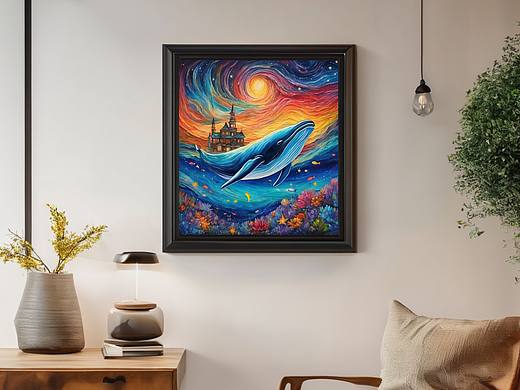 《幻鲸:日月共旋》‖油画风插画