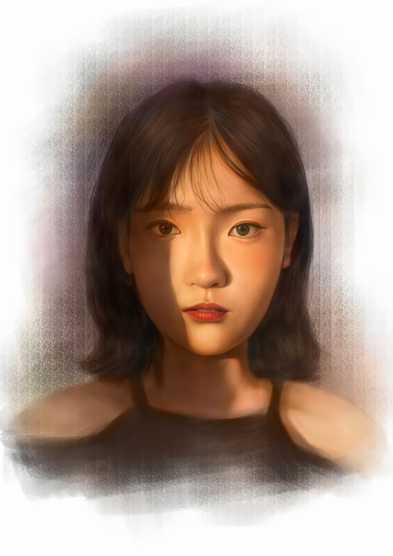 ps板绘厚涂人像