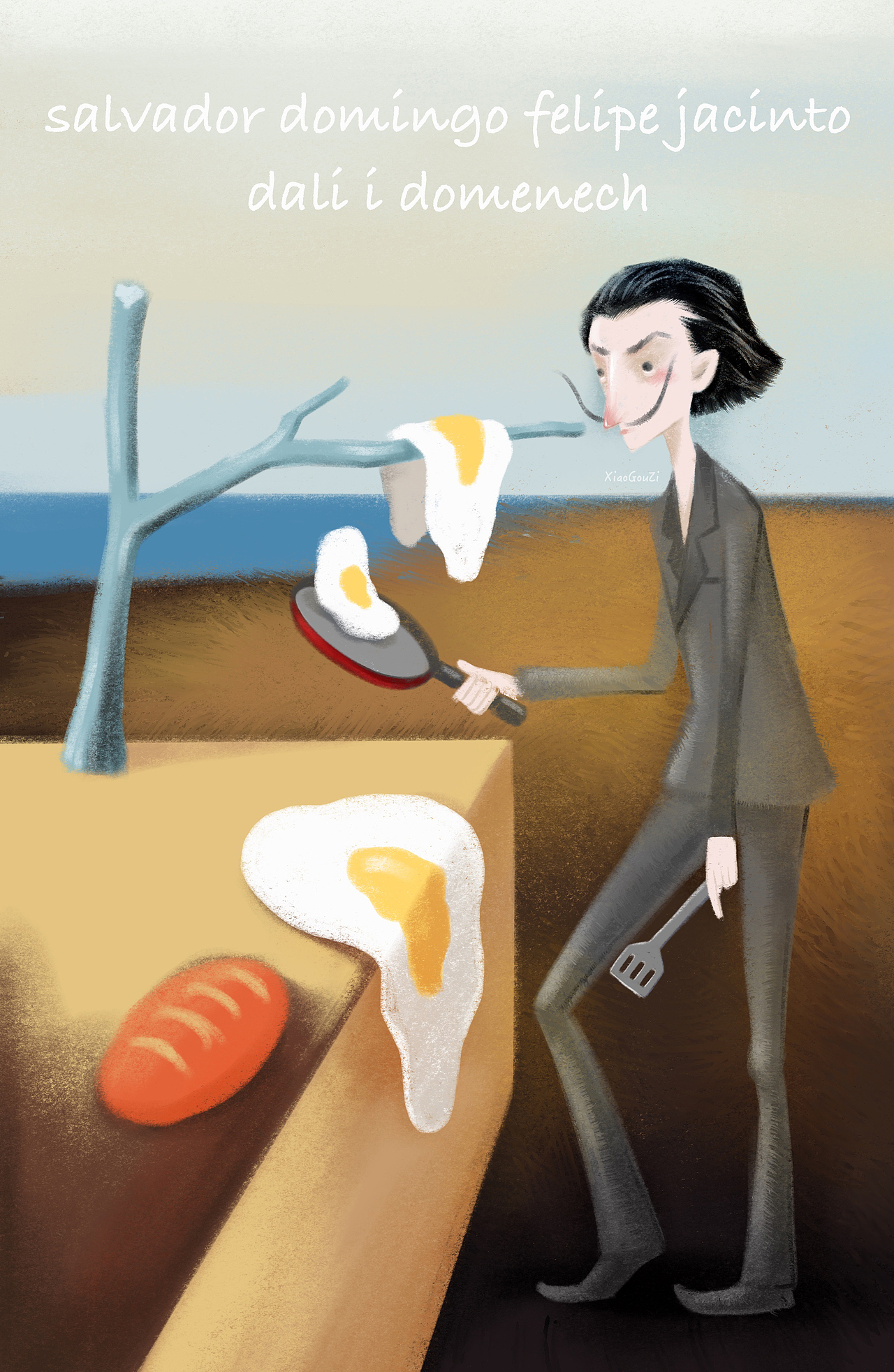 達利的早晨（圖ZMjcxMDgyNDM2） - 創(chuàng)作習(xí)作 - 站酷設(shè)計師插畫師小狗子原創(chuàng)素材 - 站酷ZCOOL